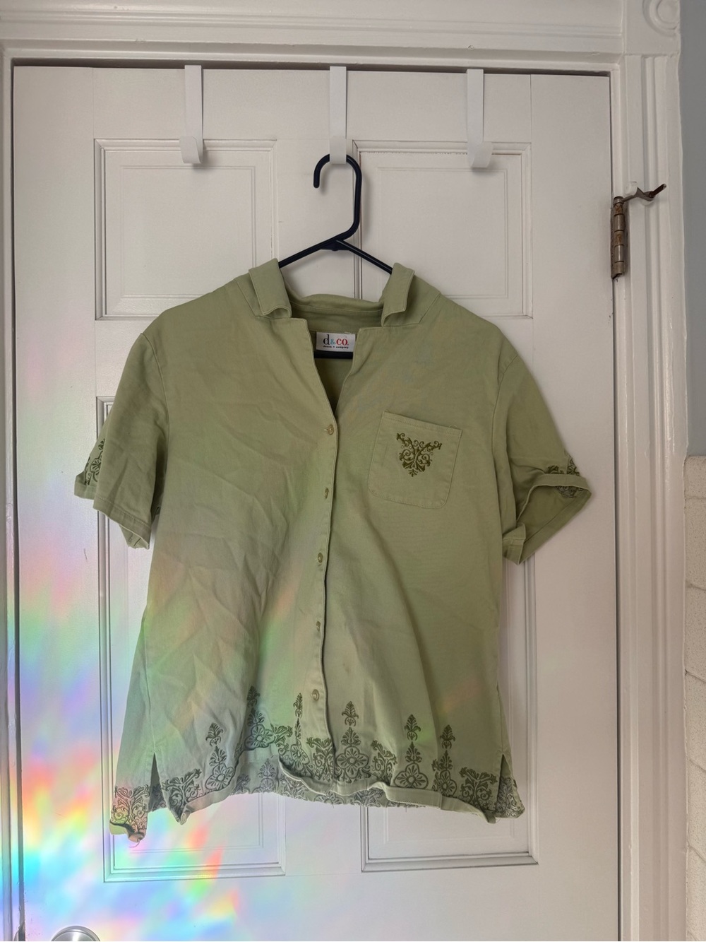 D&Co Green Cotton Matching Set with Embroidery